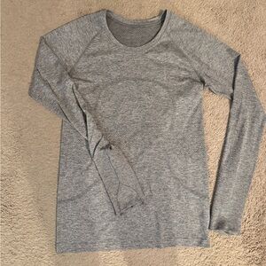 Gray Long Sleeve Top